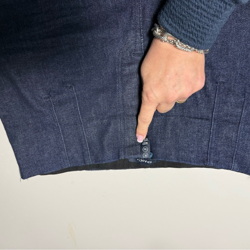 SPANX Dark Blue Cropped Wide Leg Jeans - Picture 5 of 6